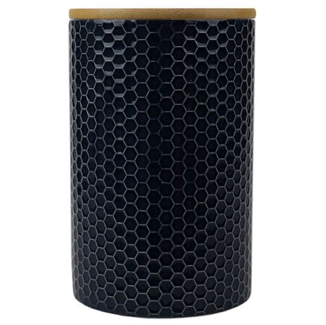 Home Basics Honeycomb Large Ceramic Canister Navy Walmart