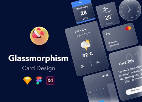 Glassmorphism Ui Card Design Behance