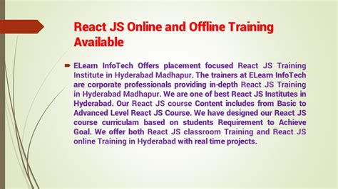 Ppt React Js Training In Hyderabad Powerpoint Presentation Free