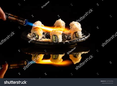 Flaming Sushi Torch Stock Photo 1537553750 Shutterstock