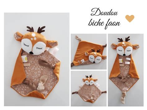 Doudou Biche Faon Personnalisable Tissus Oeko Tex Cr Ation Etsy