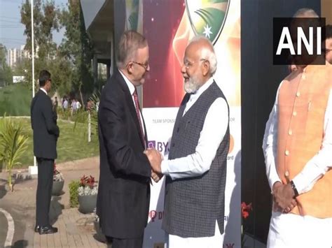 Narendra Modi Australian Pm Albanese At Gujarat Stadium For India