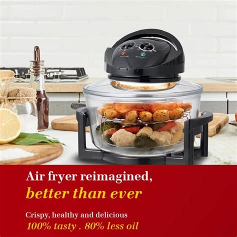 La Gourmet Crystalline Air Fryer 12L Turbo Roaster HT B12 Black