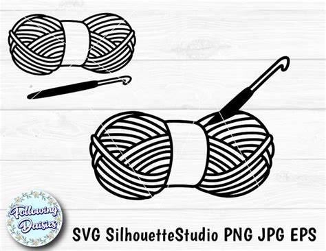 Ball Of Wool With Crochet Hook Svg Ball Of Yarn Crochet Hook