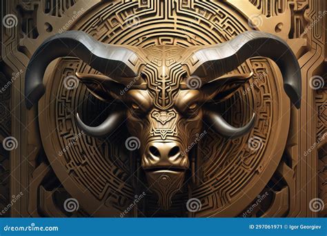 Minotaur the Mythical Maze Guardian Stock Illustration - Illustration of steampunk, figurine ...