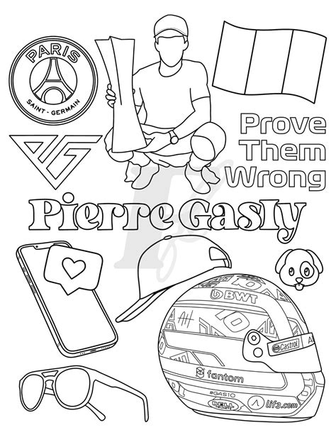 Pierre Gasly Formula 1 Colouring Sheet F1 Driver Coloring Etsy