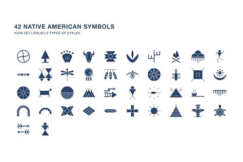 Native American Symbols Icon Set Design Cuts