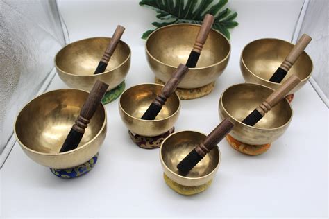 Authentic Chakra Tuned Set Of Seven Healing Singing Bowl From Nepal