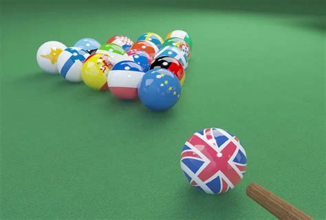 D Illustration Of Eu Flags On The Pool Table Stock Photo By Aaz Z