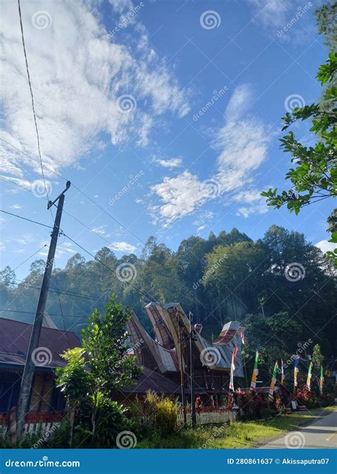 Toraja traditional house stock image. Image of culture - 280861637