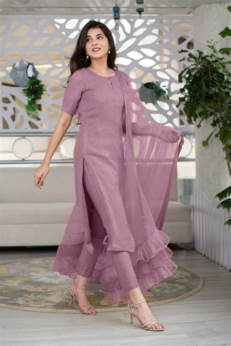 Glorious Light Purple Color Heavy Rayon Sequence Work Designer Salwar Suit