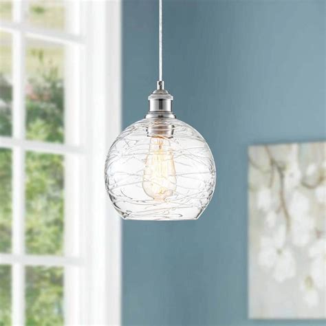 Rrtyo Aanya Light Clear Globe Mini Pendant Polished Nickel With Clear