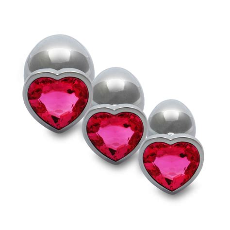 Sextoys Pour Tous Plug Anal Métallique Cœur Silver Saphir Rose OUCH