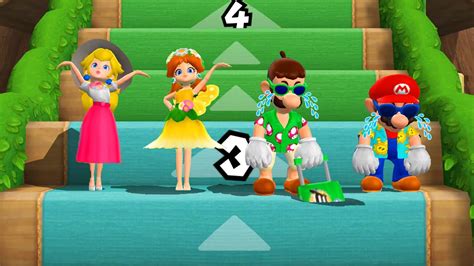 Step It Up Mario Party 9 Peach Vs Daisy Vs Luigi Vs Mario Hardest Difficulty Youtube