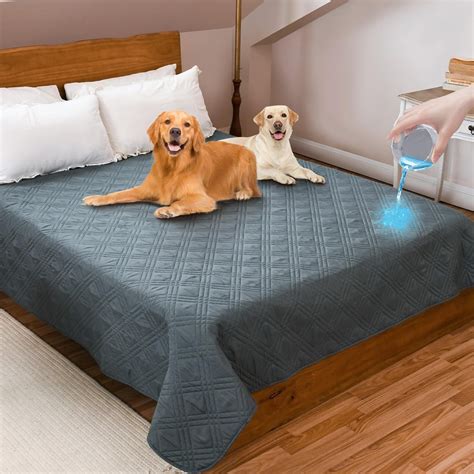 Sanmadrola 100% Waterproof & Reversible Dog Bed Cover Pet Blanket Non ...