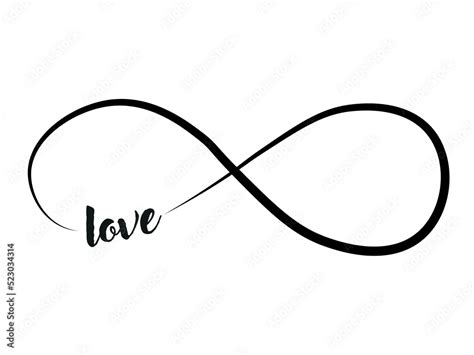 Infinity Symbol Love Vector Illustration Icon Line Text Stock Vector Adobe Stock