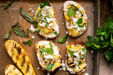 Yellow Squash And Feta Grilled Toast Heinens Grocery Store