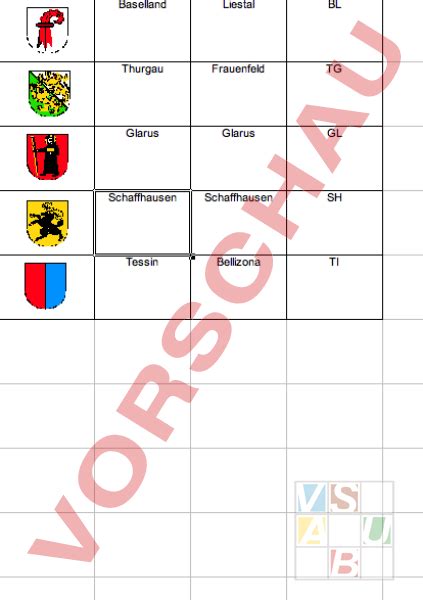 Arbeitsblatt Kantons Wappen K Rtchen Geographie Schweiz