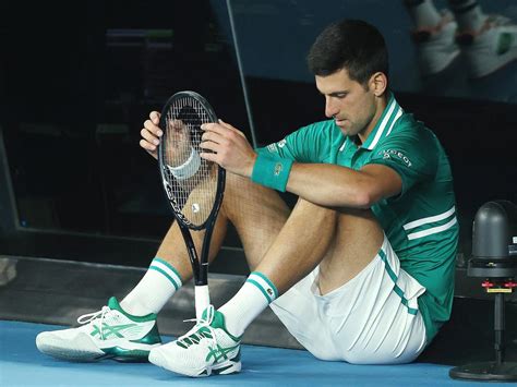 Australian Open 2021 Novak Djokovic Injury Conspiracy Sad Image Of