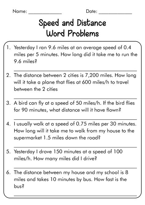 Speed Formula Worksheet Free Pdf At Worksheeto