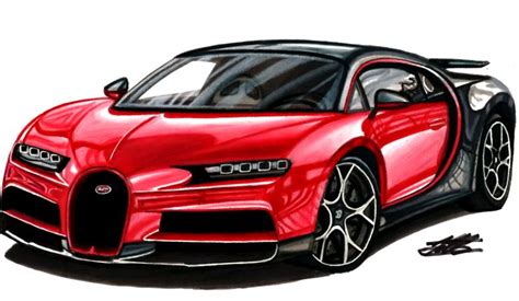 How to Draw A Bugatti Chiron step by step - Realistic Car Drawing ...