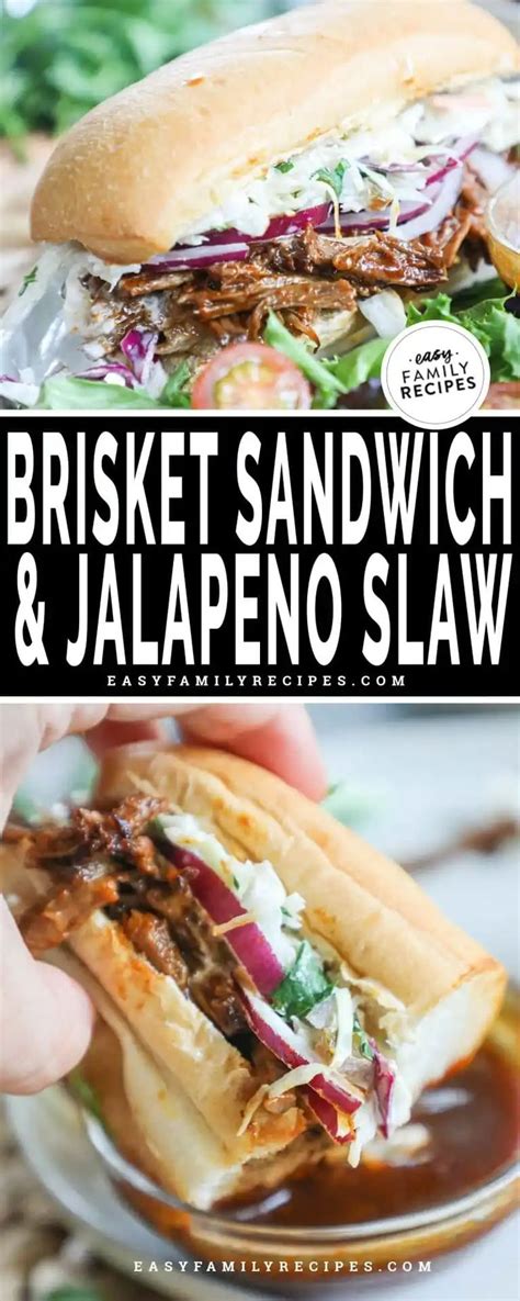 Chopped Brisket Sandwich With Jalapeno Slaw Leftover Brisket Recipe