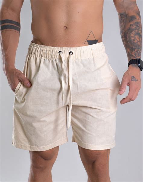 Bermuda Mauricinho De Linho Atenas Davy Jones Roupa Masculina