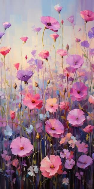 Premium AI Image | Pastel flowers art