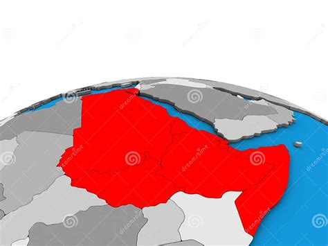 Map Of Northeast Africa On 3d Globe Stock Illustration Illustration