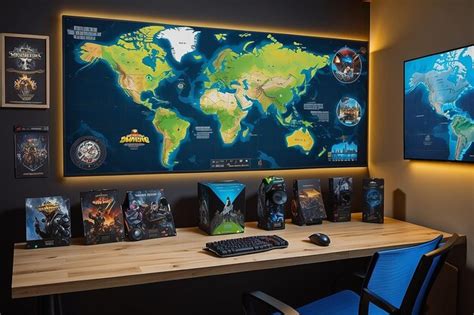 Premium Photo Global Gamer Showcase Wallmounted World Map For