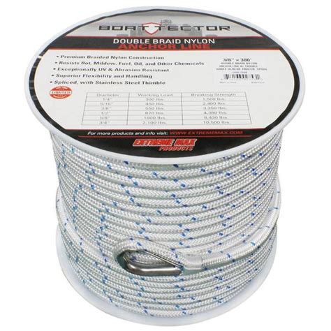 Extreme Max Boattector 38 In X 300 Ft Double Braid Nylon Anchor Line