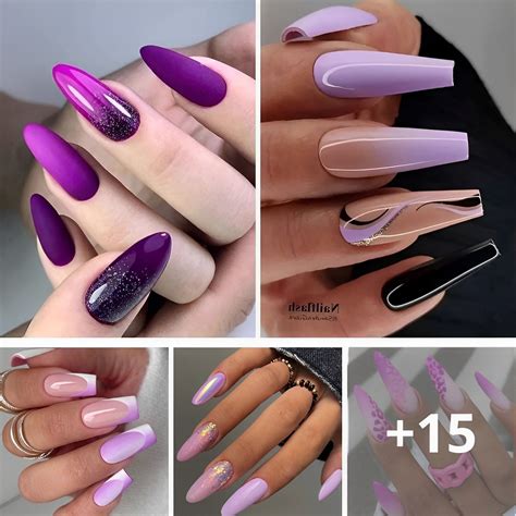 Enchanting Purple Ombre Nails With A Delicate Twist