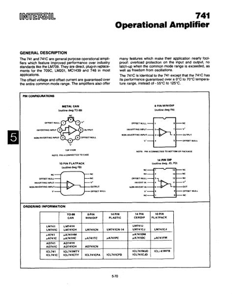 Ua741 Datasheet Pdf