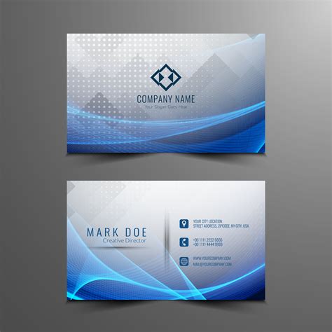 Abstract Stylish Wavy Business Card Template 255983 Vector Art At Vecteezy