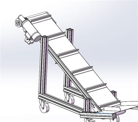 斜坡式输送线 Solidworks 2017 模型图纸下载 懒石网