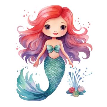 Cute Mermaid Illustration Mermaid Watercolor Mermaid Mermaid Illustration, Mermaid, Girl, Girl ...