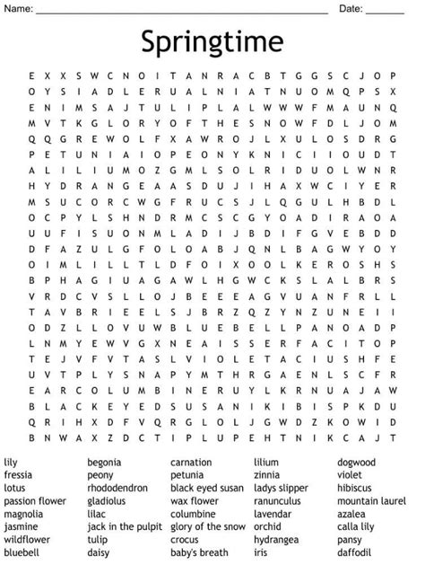 Printable Flower Word Search Printableall