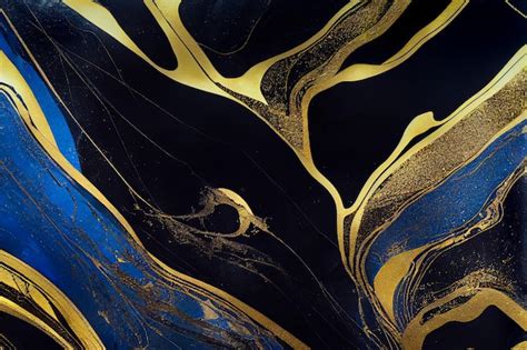 Premium Photo | Navi blue and gold marble abstract background ...