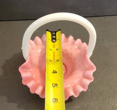 Small Fenton Pink Hobnail Milk Glass Basket With White Handle Etsy Australia