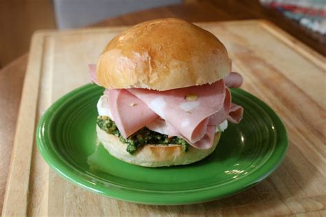 Pistachio Pesto And Mortadella Sandwich Recipe Bounded By Buns