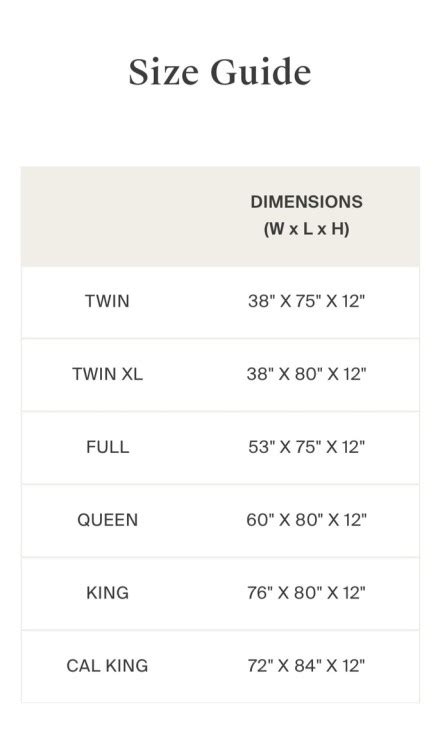 Standard Bed Sheet Sizes Guide Philippines Size Chart In