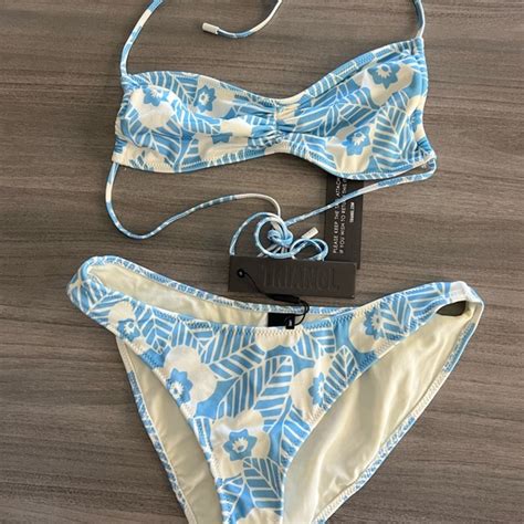 Triangl Swimwear Swim Triangl Floral Blue Bikini Set Bottoms Large Top M Poshmark