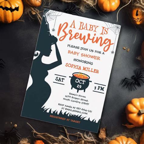 A Baby Is Brewing Halloween Witch Baby Shower Invitation Zazzle