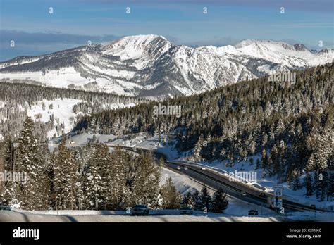 Vail, Colorado - Winter on Interstate 70 at Vail Pass at in the Rocky ...