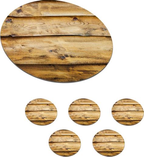 Onderzetters Voor Glazen Rond Abstract Plank Hout X Cm