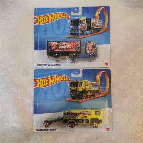 Hot Wheels Mercedes Benz Actros Scania Rally Truck Lot Track Stars Hobbies Toys Toys