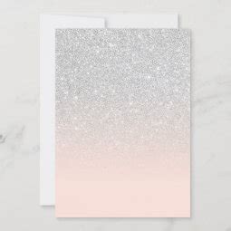 Silver Pink Sparkly Glitter Ombre Photo Sweet Invitation Zazzle