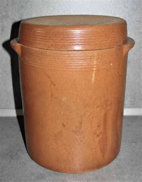 Ancien Gros Pot Graisse En Gr S Sel Cuisine Ceramique Terre