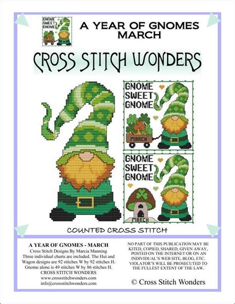 A Year Of Gnomes March Counted Cross Stitch Pattern Etsy