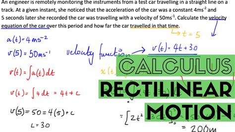 Calculus Rectilinear Motion With Derivatives YouTube